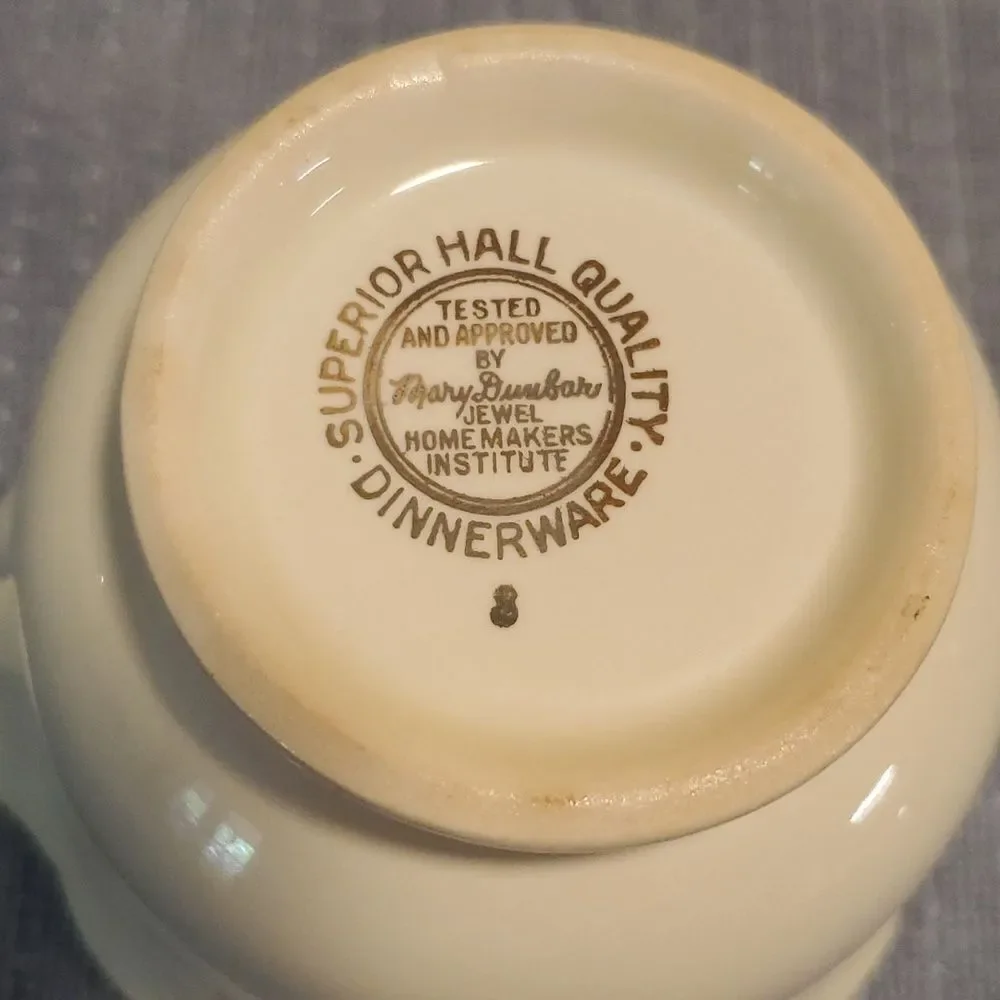 VTG Hall Jewel Tea Autumn Leaf Ruffled D Creamer Mary Dunbar USA